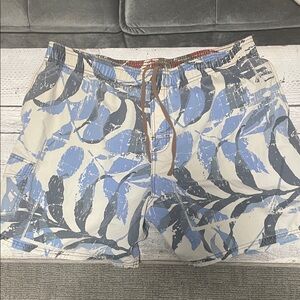 Sperry Top-Sider Blue and White Patterned Men's Swimsuit Shorts Size Large